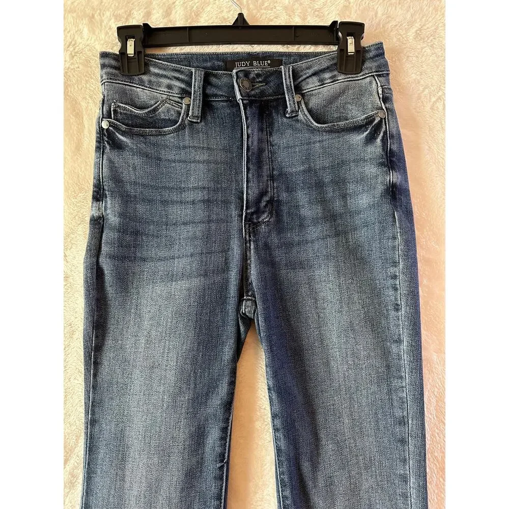 Judy Blue Slim Boot Denim Jeans 3 or 26 Stretch Slit Legs